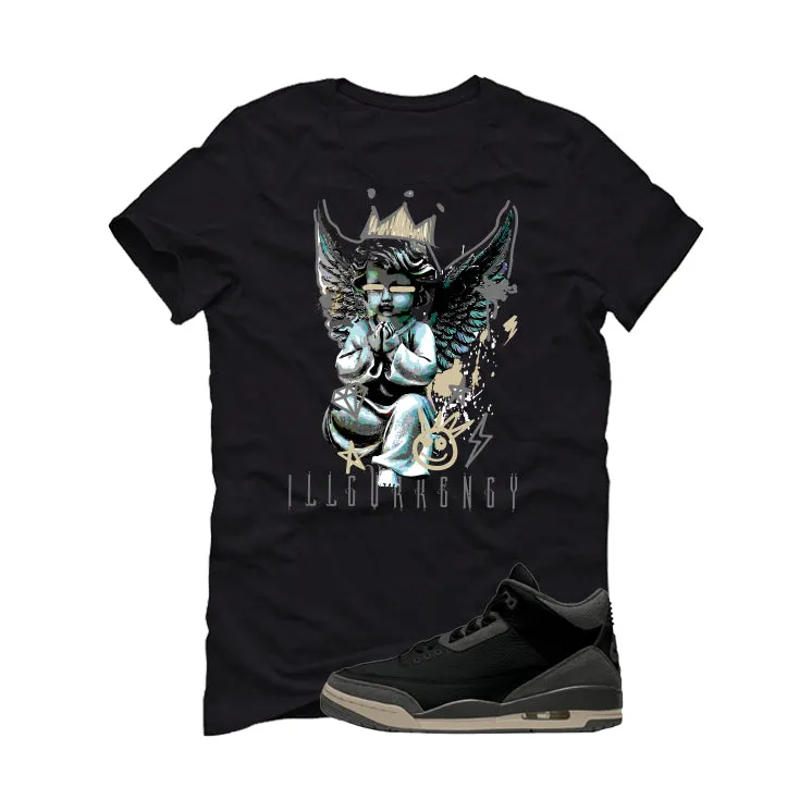 A Ma Maniere x Air Jordan 3 Black Black T-Shirt (Graffiti Angel)| illcurrency