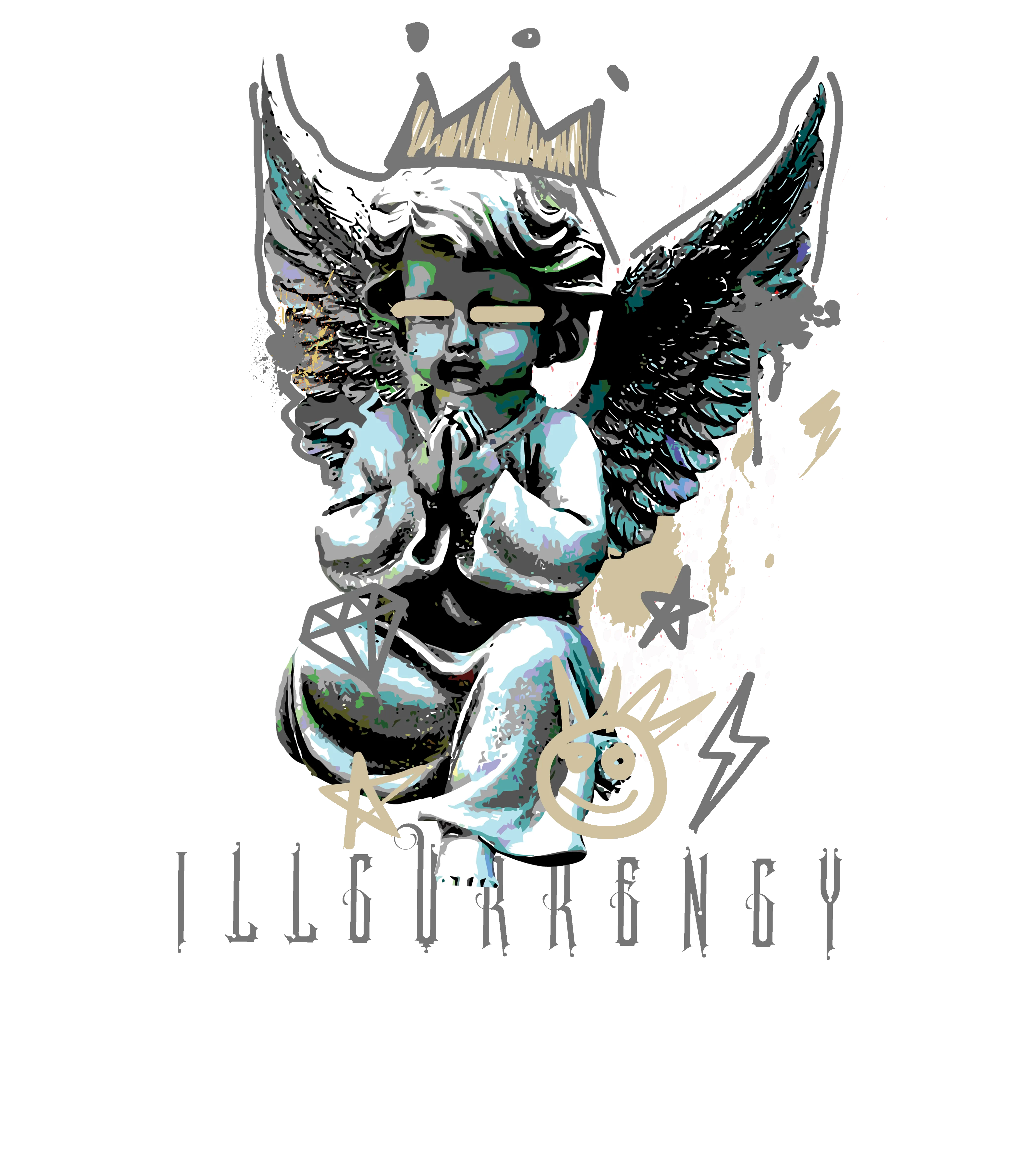 A Ma Maniere x Air Jordan 3 Black Black T-Shirt (Graffiti Angel)| illcurrency