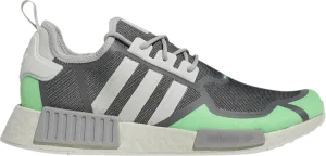 Adidas NMD_R1 'Grey Screaming Green' sneakers, gray