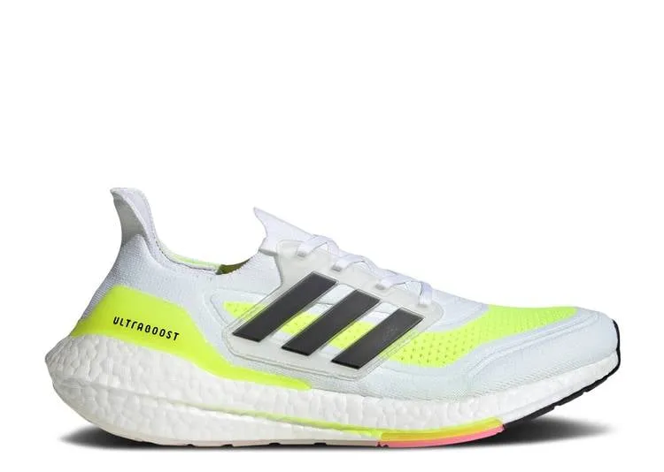 Adidas ULTRABOOST 21 'WHITE SOLAR YELLOW' sneakers, white