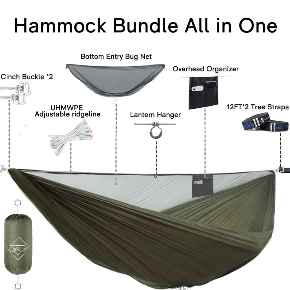 Aerie 11' Single Camping Hammock with Bugnet