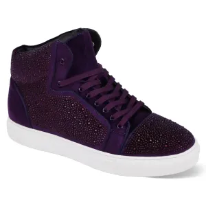 After Midnight Flash in Grape Jeweled High Top Sneakers