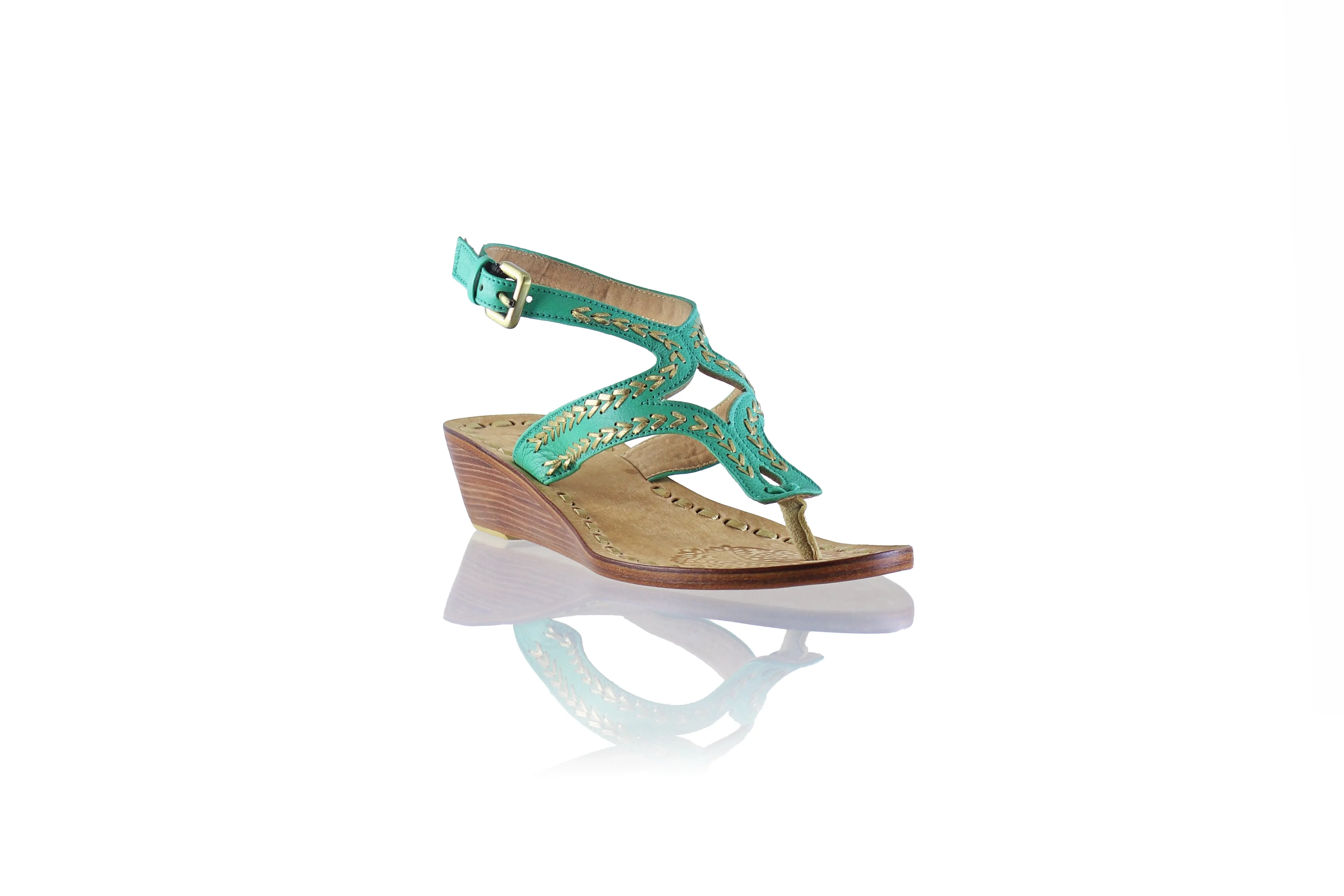 Agra 35mm Wedge - Aqua & Gold