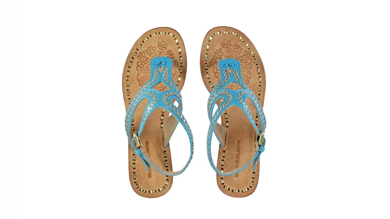 Agra 35mm Wedge - Turquoise & Gold