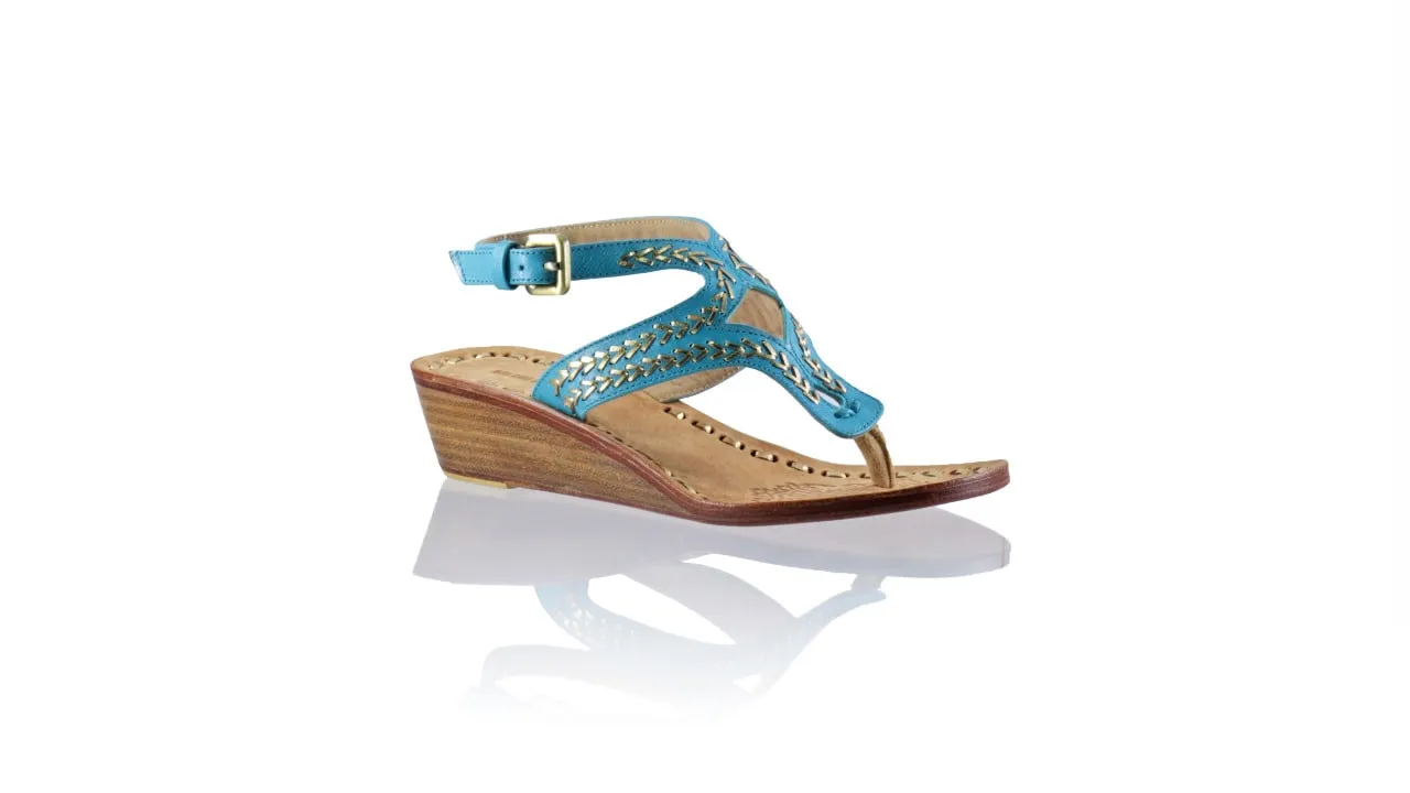 Agra 35mm Wedge - Turquoise & Gold