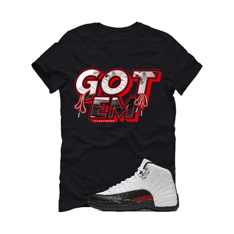 Air Jordan 12 “Red Taxi” Black T-Shirt (Got Em)| illcurrency