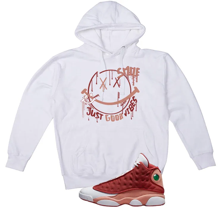 Air Jordan 13 Dune Red White T-Shirt (Smile)| illcurrency