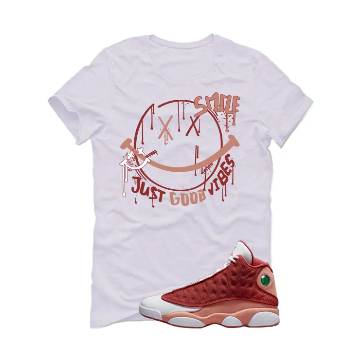 Air Jordan 13 Dune Red White T-Shirt (Smile)| illcurrency