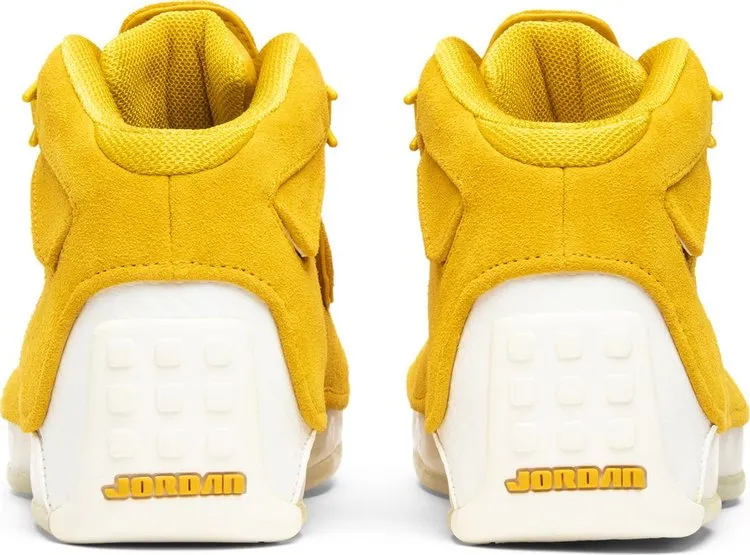 Air Jordan 18 Retro Yellow Suede Sneakers, yellow