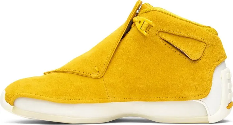 Air Jordan 18 Retro Yellow Suede Sneakers, yellow