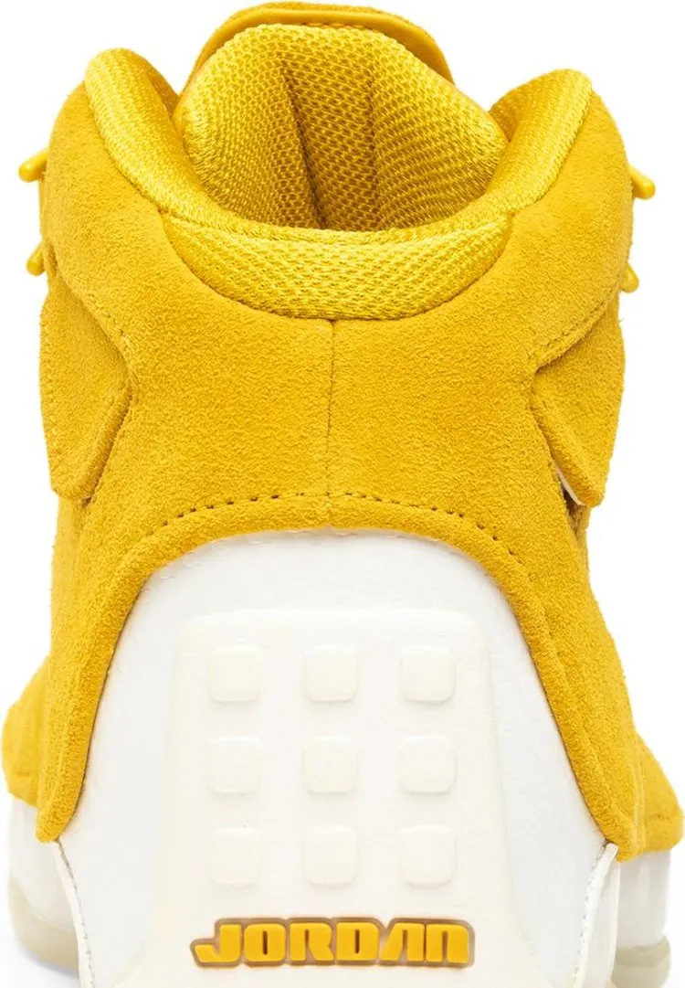 Air Jordan 18 Retro Yellow Suede Sneakers, yellow