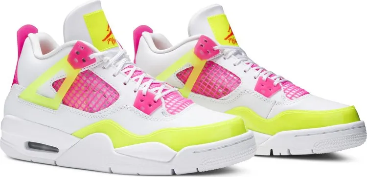 Air Jordan 4 Retro GS Lemon Venom Sneakers, Yellow