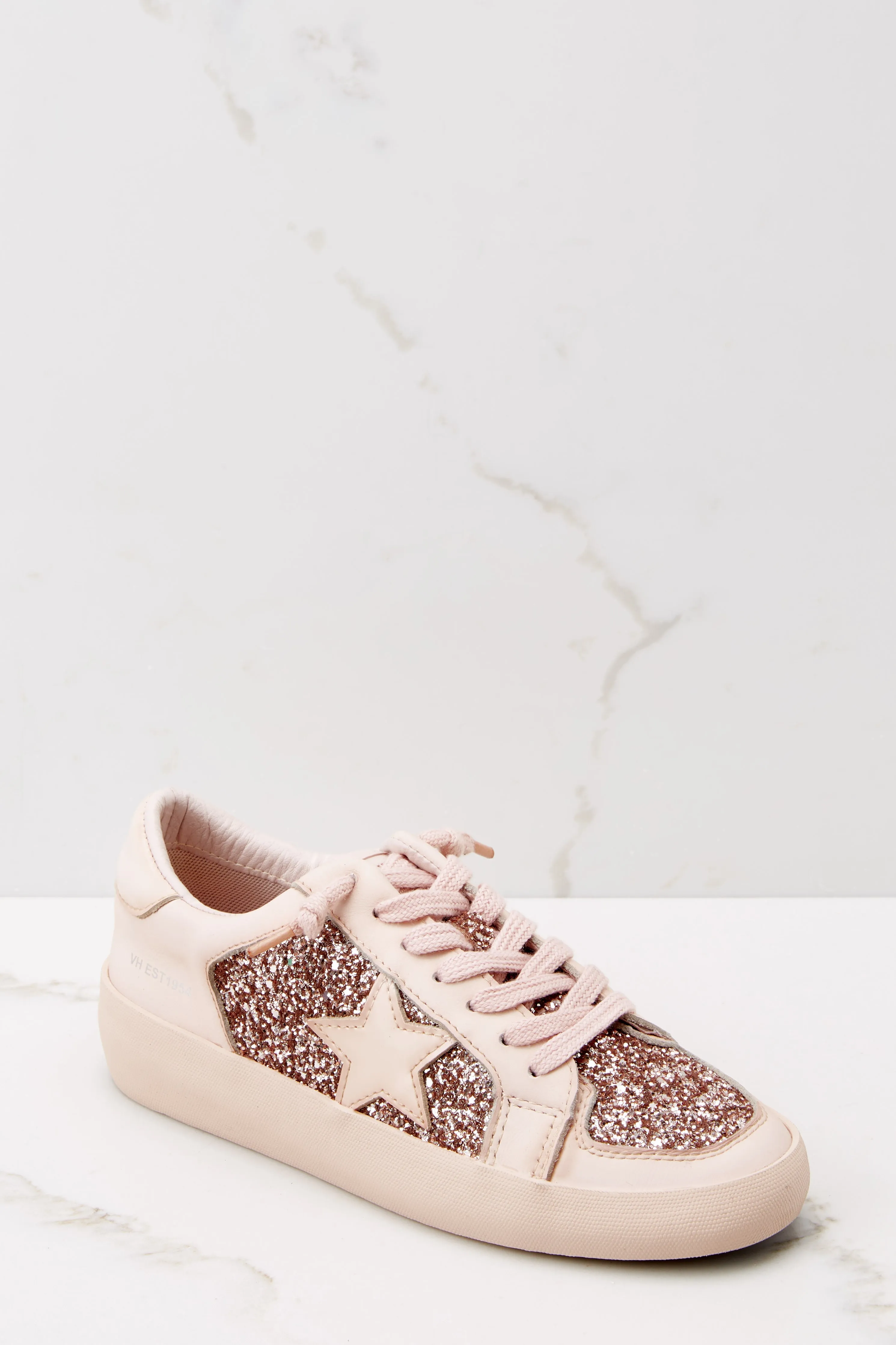 Alexis Beige Glitter Low Top Sneakers