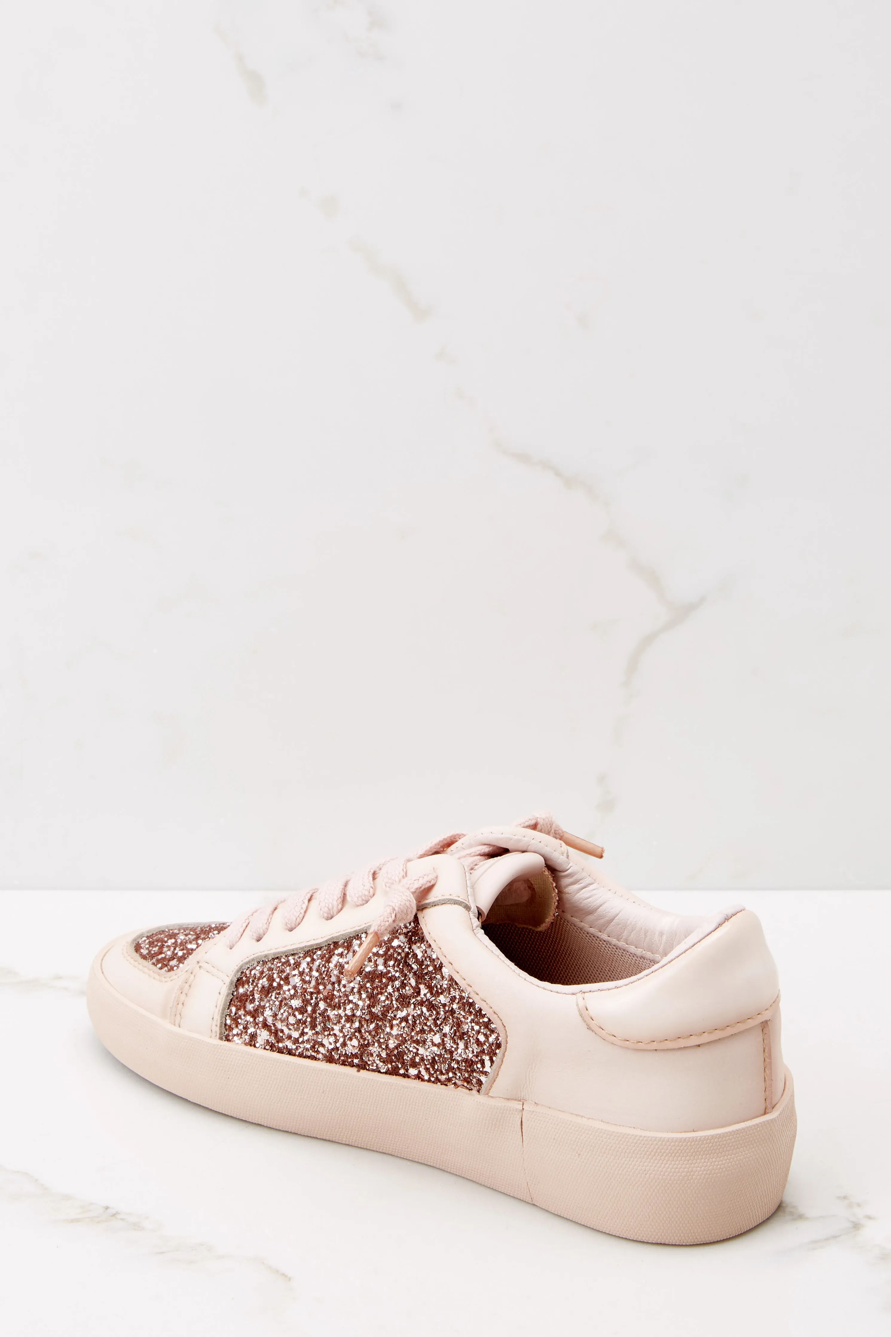 Alexis Beige Glitter Low Top Sneakers