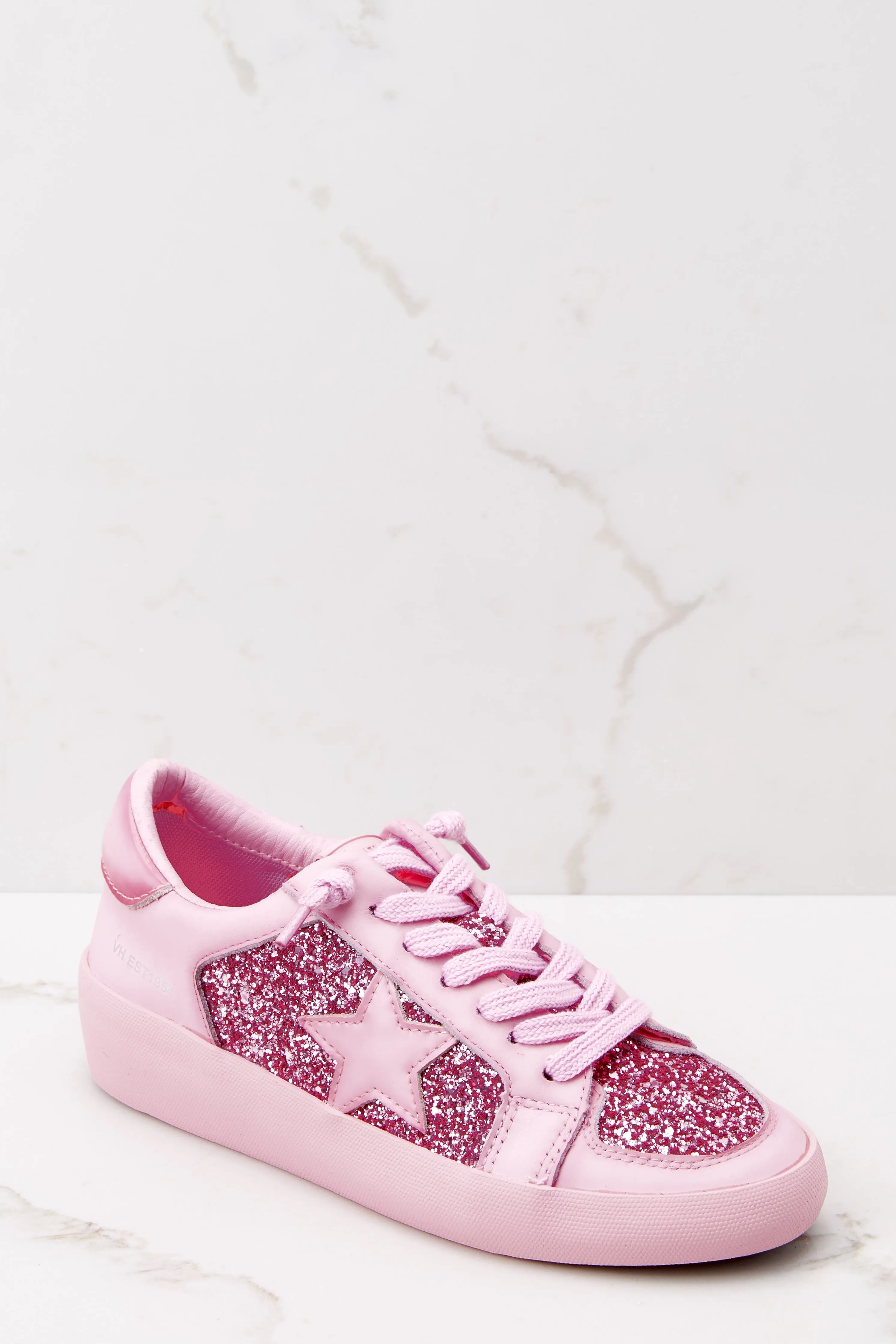 Alexis Hot Pink Glitter Low Top Sneakers