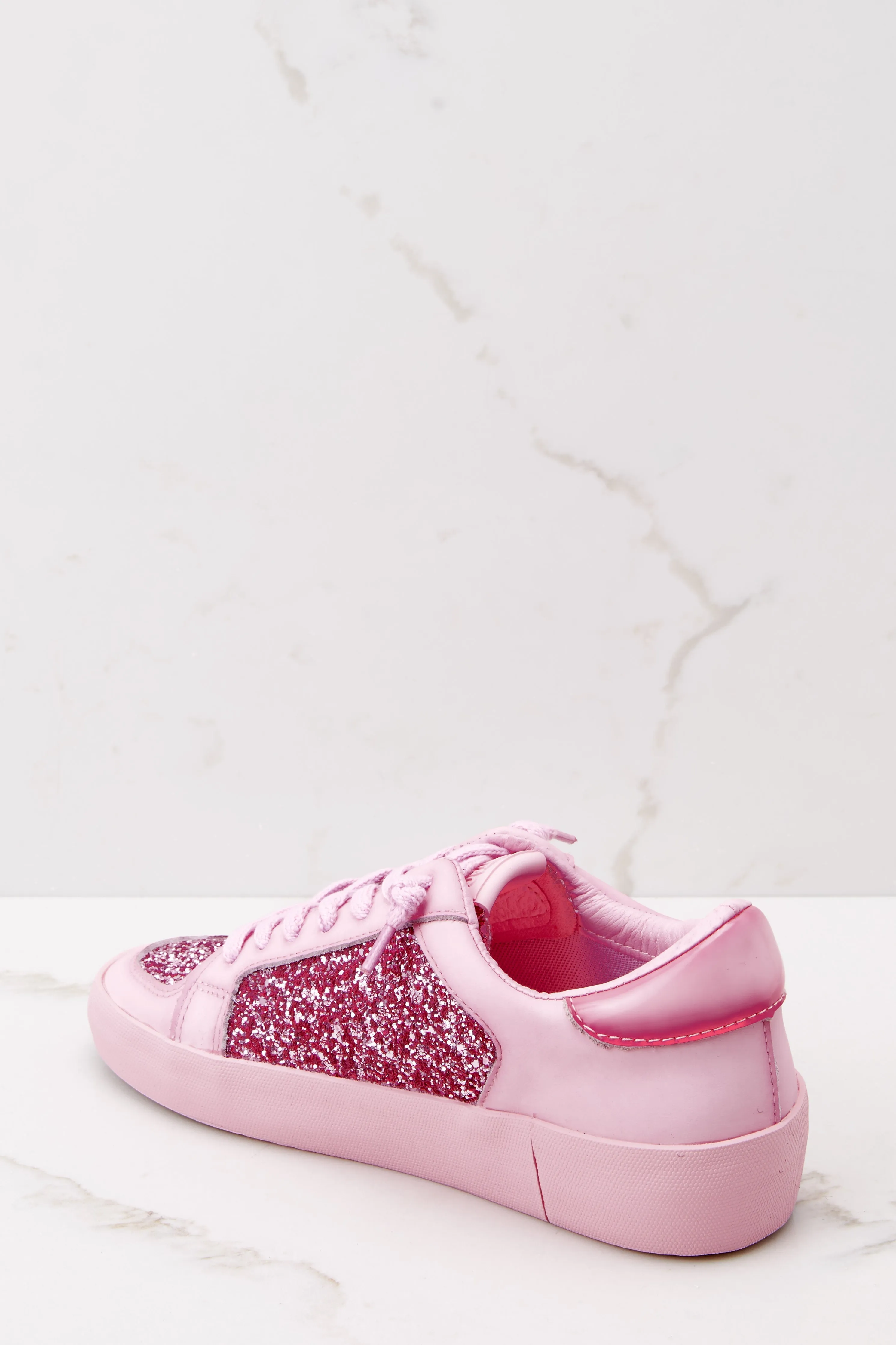 Alexis Hot Pink Glitter Low Top Sneakers