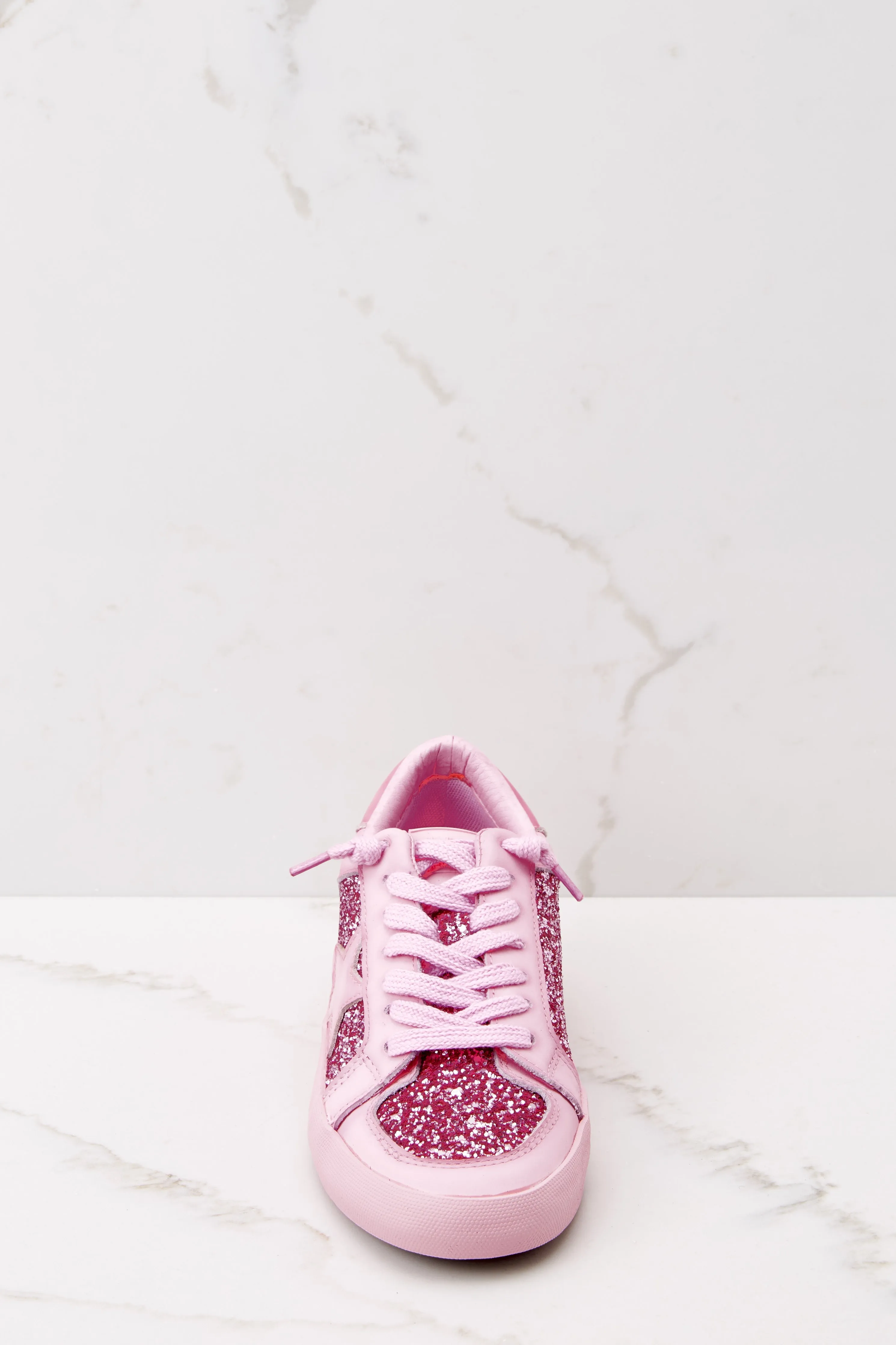 Alexis Hot Pink Glitter Low Top Sneakers