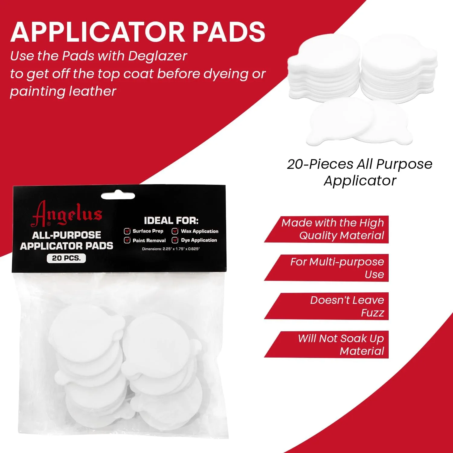 Angelus All Purpose Applicator Pads (Pack of 20)