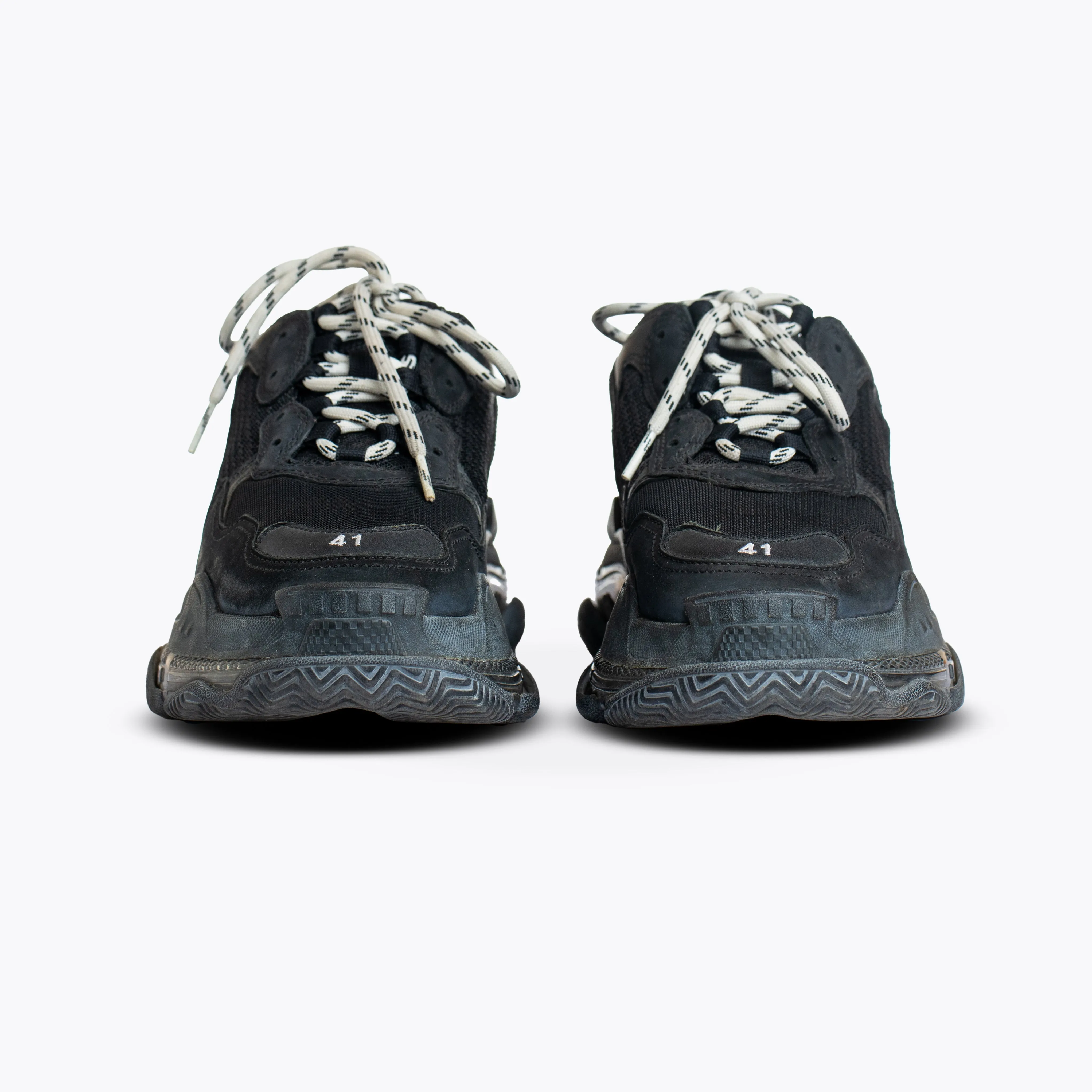 BALENCIAGA TRIPLE S CLEAR-SOLE SNEAKERS TRIPLE BLACK