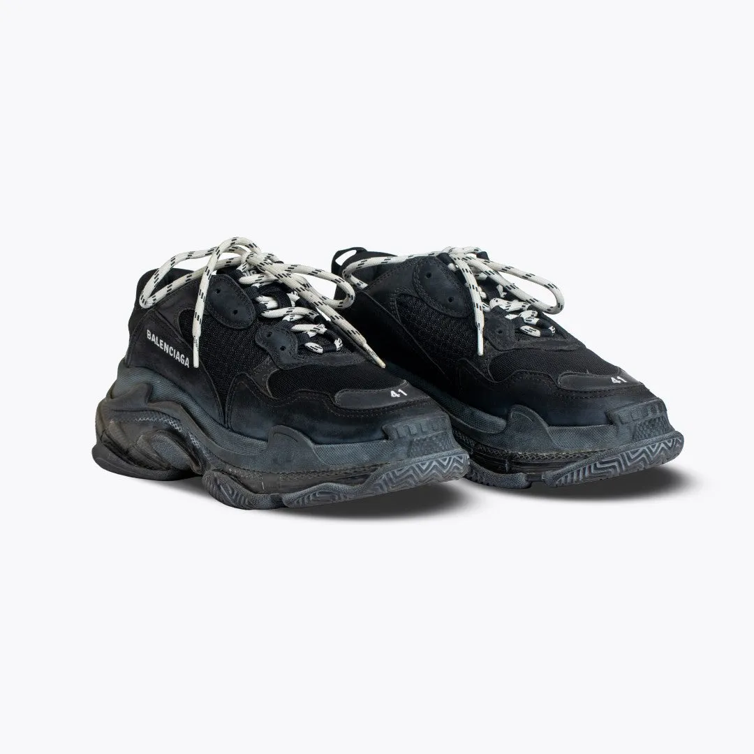 BALENCIAGA TRIPLE S CLEAR-SOLE SNEAKERS TRIPLE BLACK