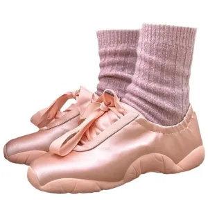 Balletcore Aesthetic Satin Bow Sneakers