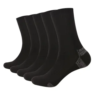 Bamboo Women Crew Socks Cushion Moisture Wicking Hiking Odor Resistant Compression Midweight Sock 5 Pairs