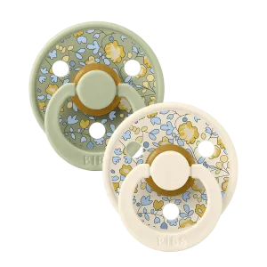 BIBS: BIBS x LIBERTY Colour 2 Pack Symmetrical Pacifier Eloise - Sage Mix Size 1 (0  Months)