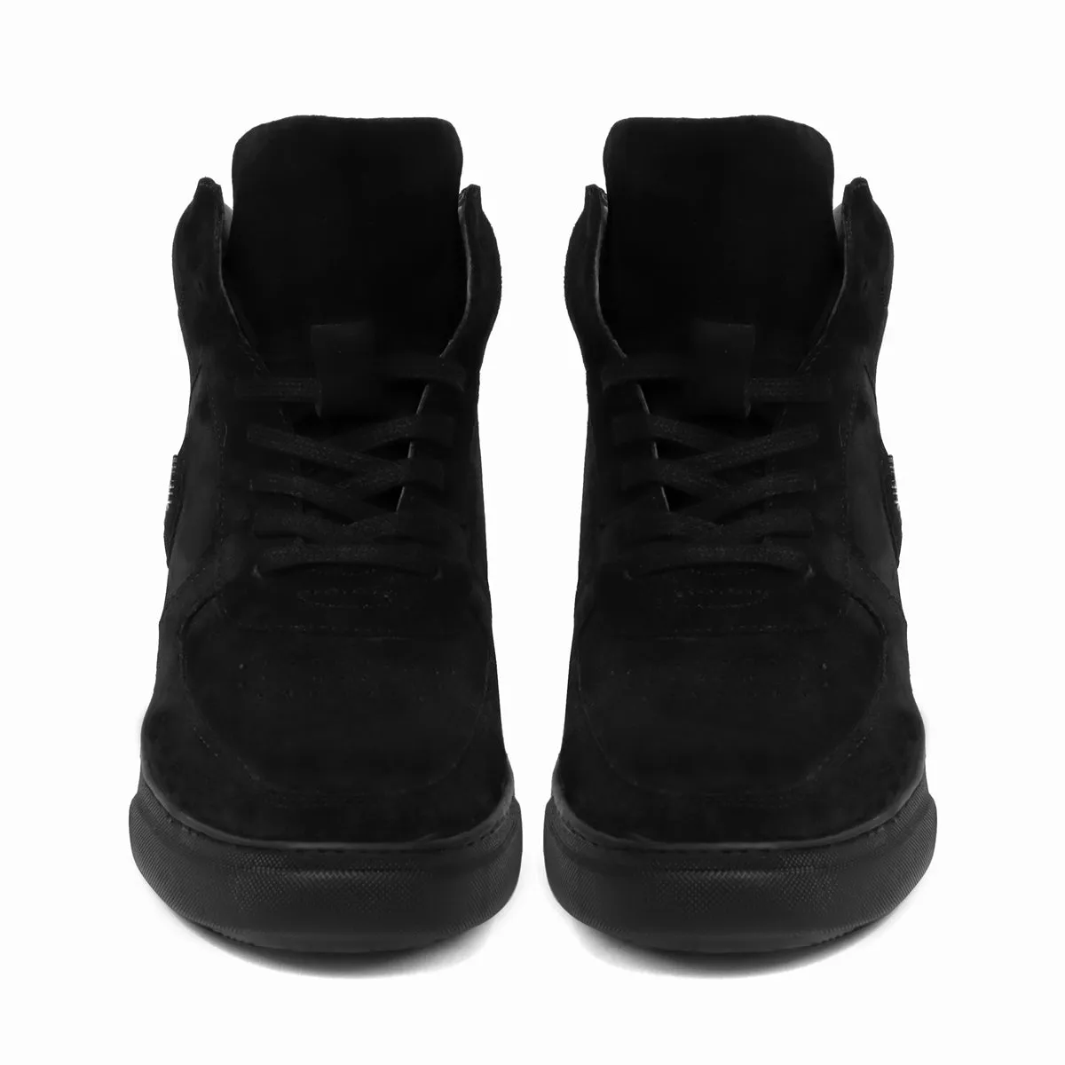 Black Detailing Suede Leather Mid Top Sneakers by Brune & Bareskin