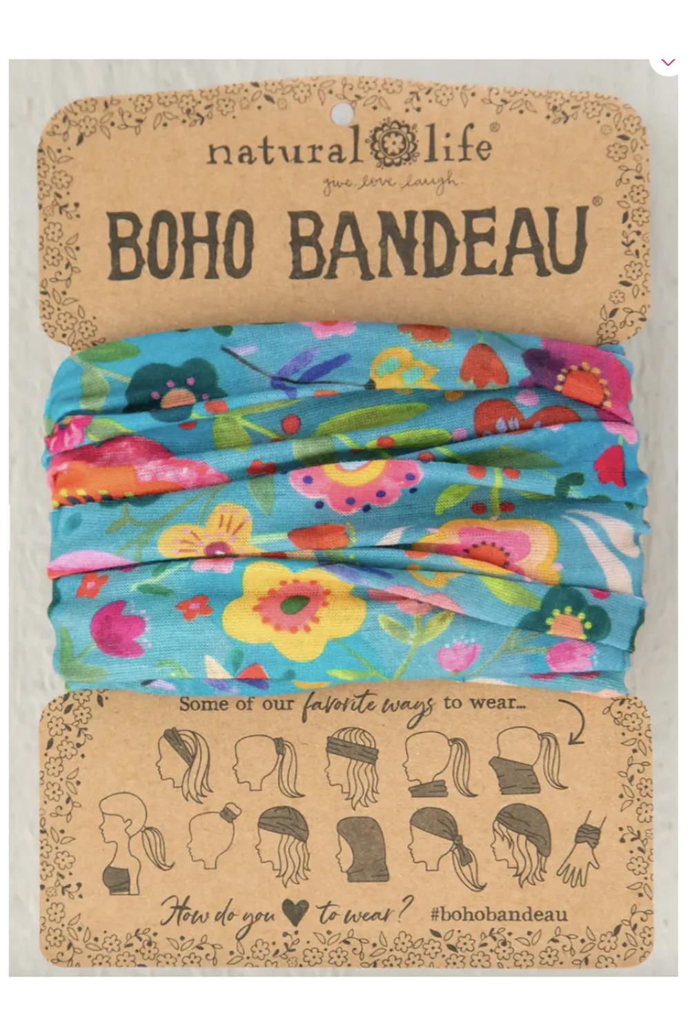 Boho Bandeau - Teal Folk Flower