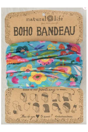 Boho Bandeau - Teal Folk Flower