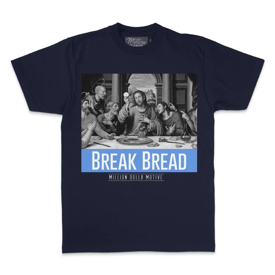 Break Bread - University Blue on Navy T-Shirt