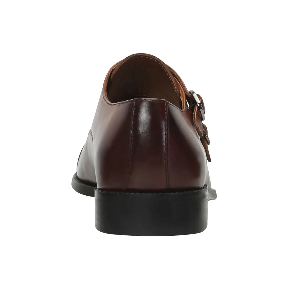 Brown Genuine Leather Monk Shoes By Brune & Bareskin