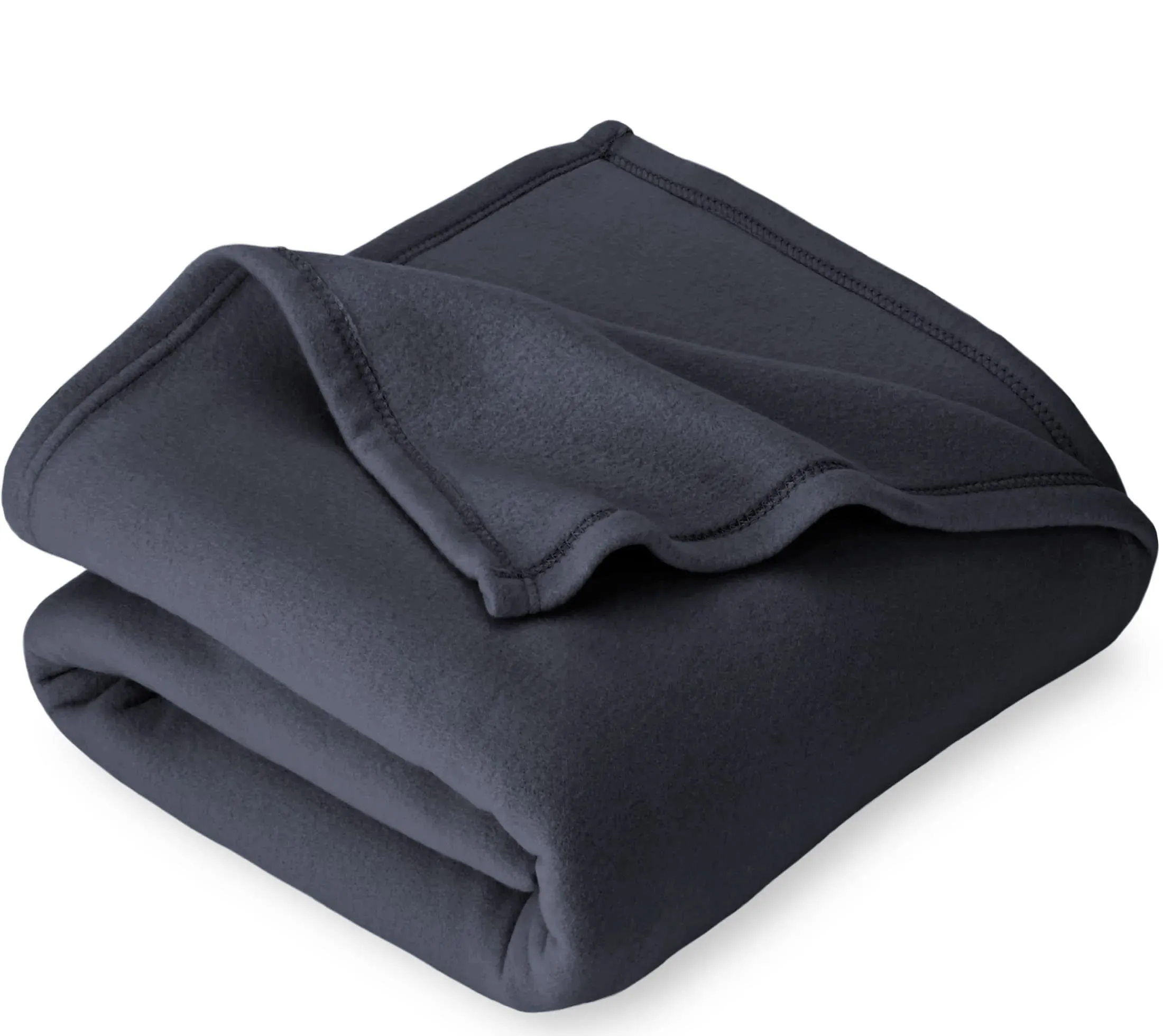 BSB HOME Plain Polar Fleece Heavy Weight Double Bed Blanket Warm Soft & Comfortable for Winter/AC Room/Hotel/Donation/Travelling (Grey, 1200 Gram, 90x90 Inches)