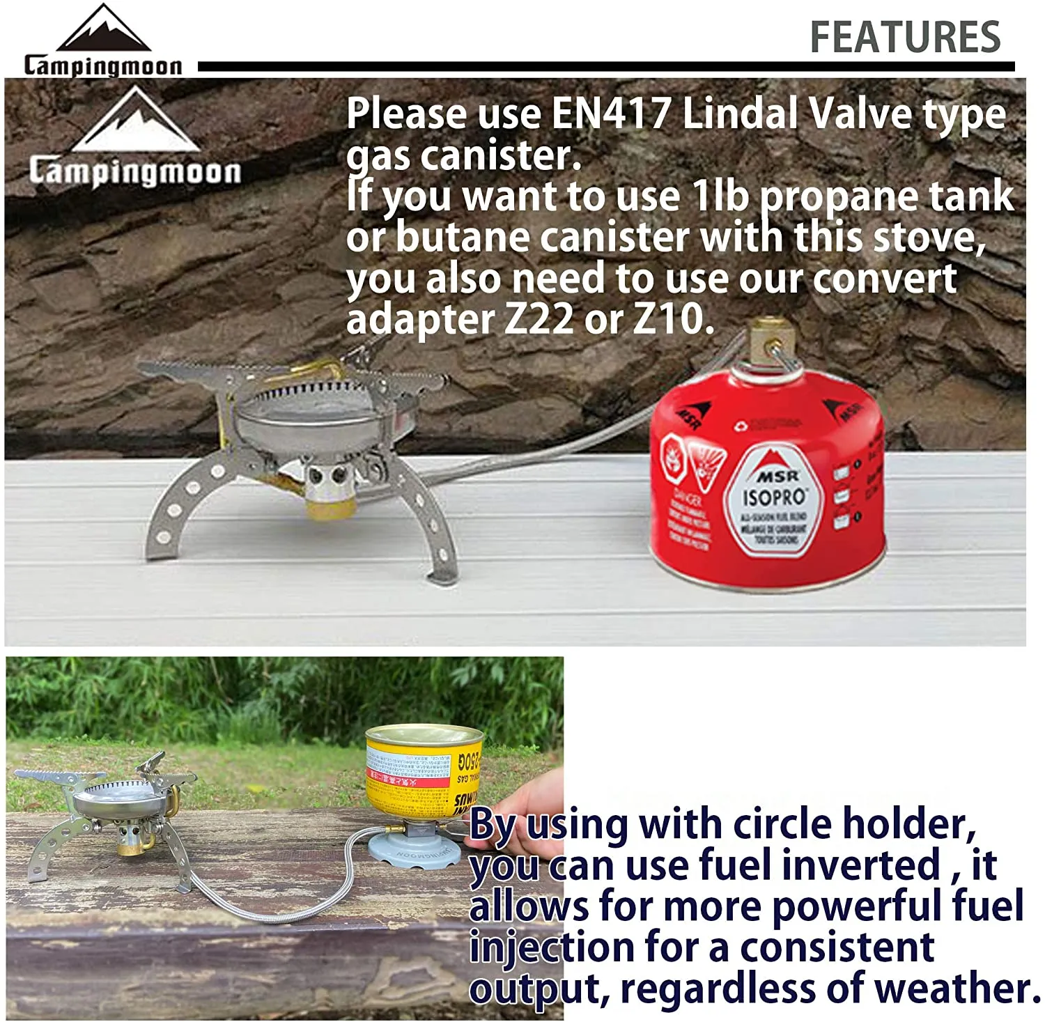 Campingmoon Backpacking Gas Stove