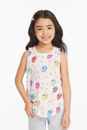 CHA Rolling Stones Tongue Logo Tank in Pink