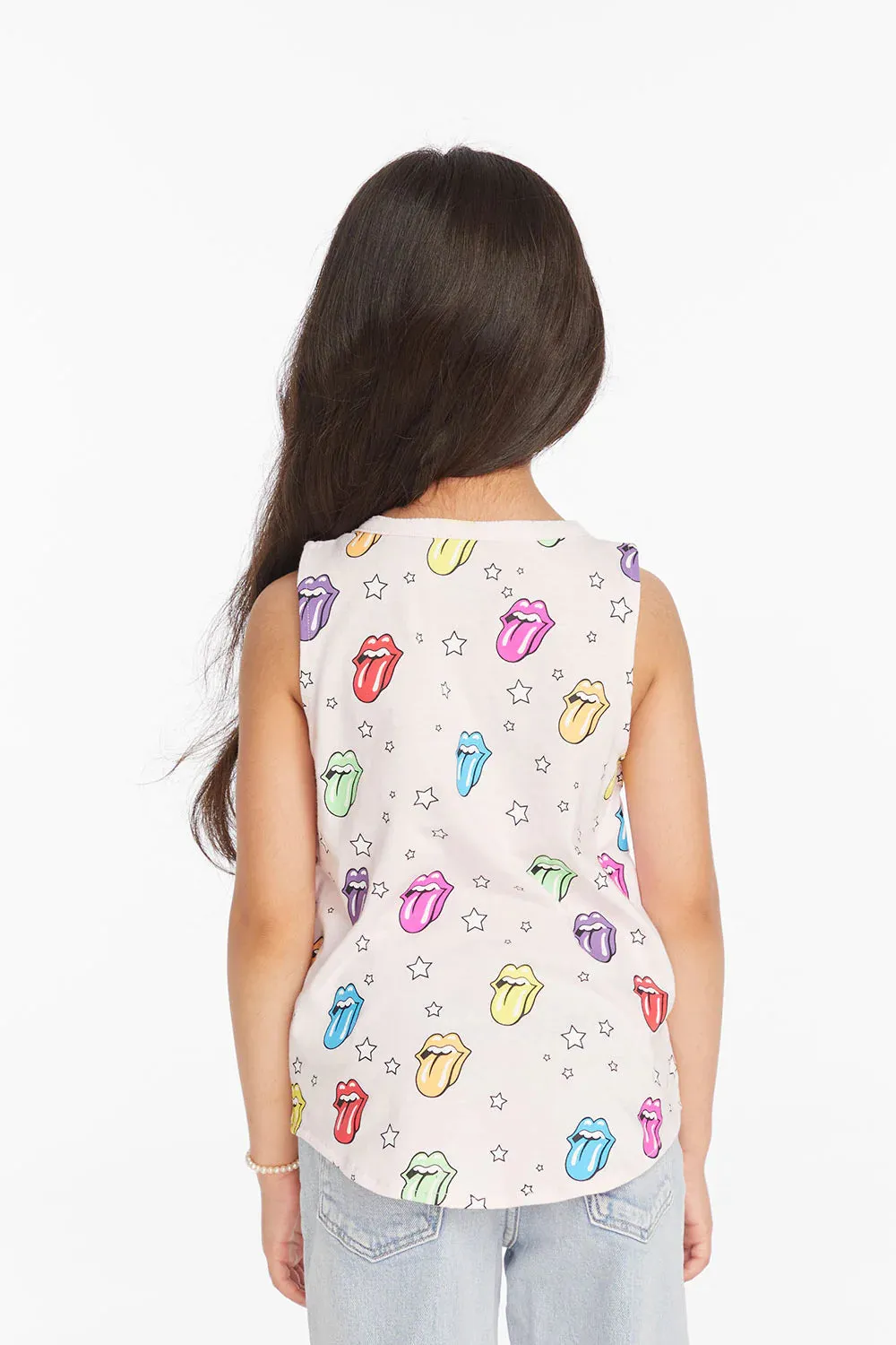 CHA Rolling Stones Tongue Logo Tank in Pink