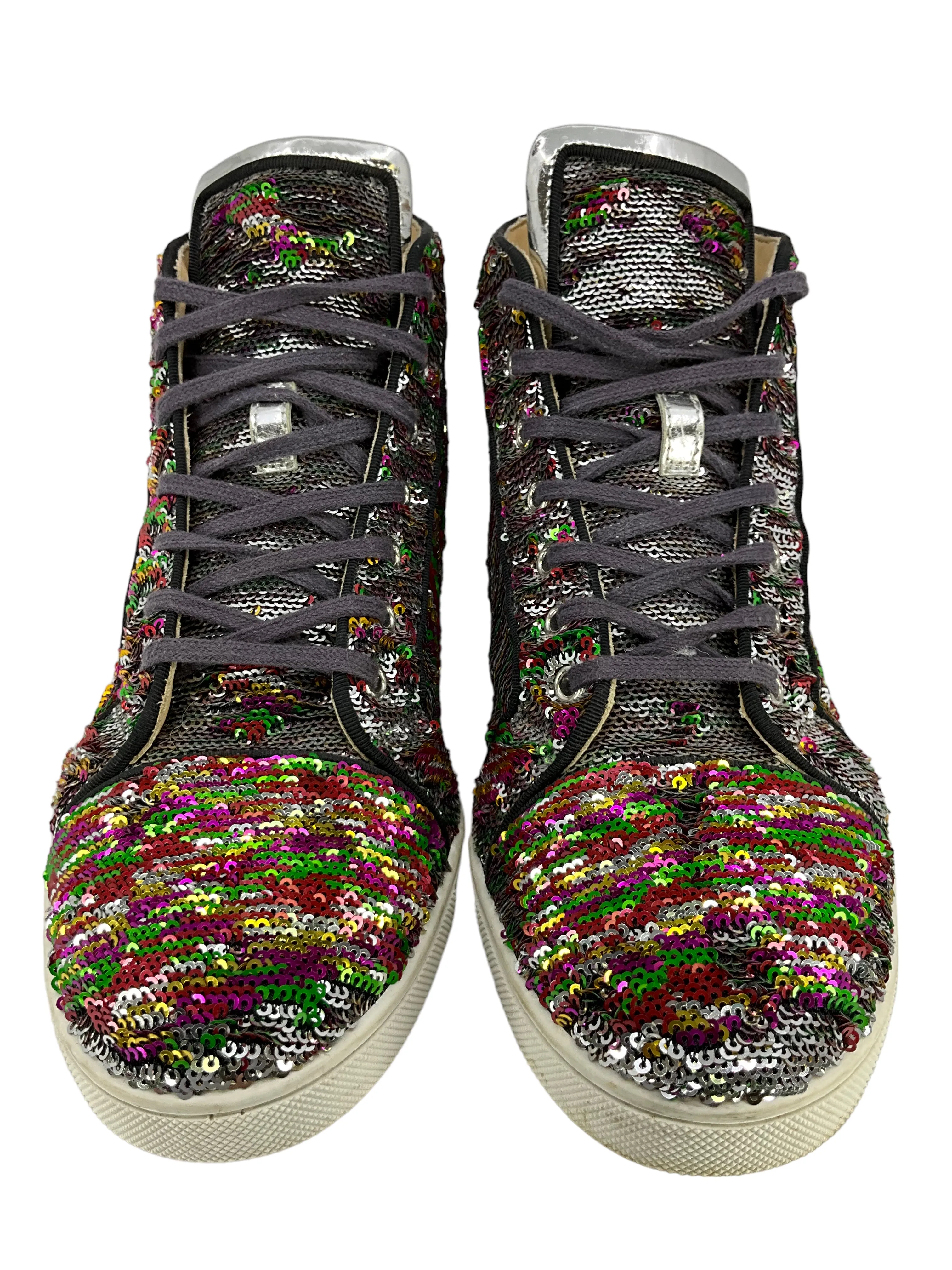 Christian Louboutin Metallic Sequin Womens Bip Bip Orlato Sneaker Size 10