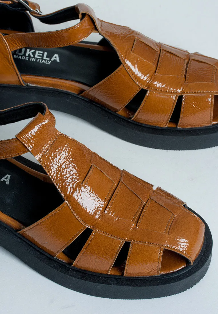 Clara Cognac Leather Sandals