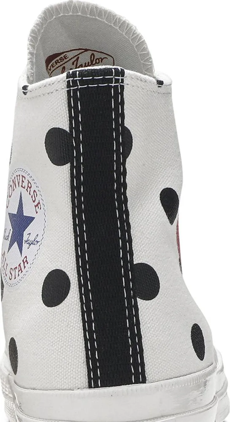 Converse Comme des Garçons x Chuck Taylor All Star 70 Hi White Polka Dot Sneakers, white