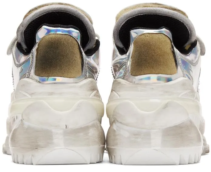 Deconstructed Silver Chunky Sneakers