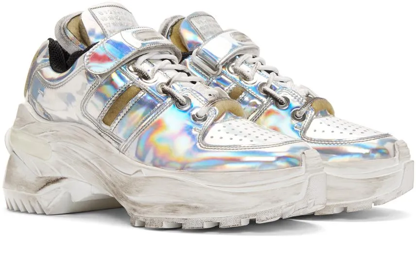 Deconstructed Silver Chunky Sneakers