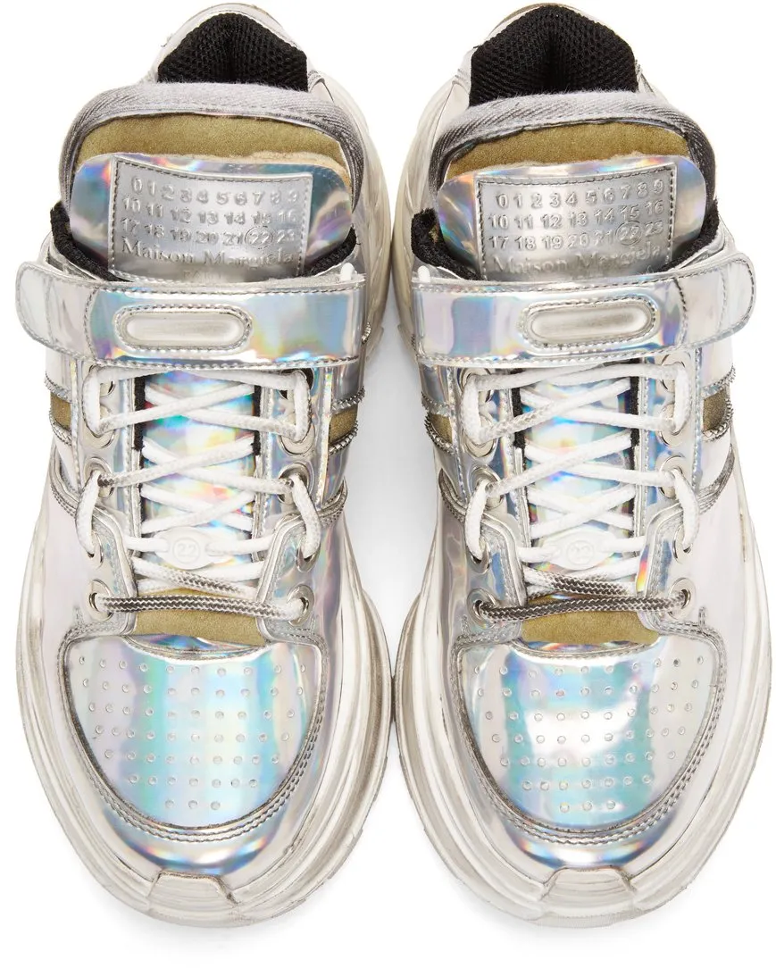 Deconstructed Silver Chunky Sneakers