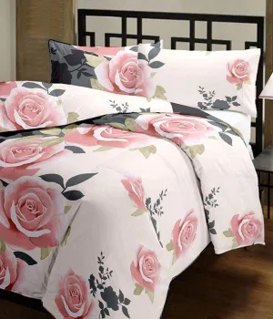 DEILYVERY Reversible Peach Printed Poly Cotton Double Bed Comforter Dohar/Blanket/Dohar/Quilt