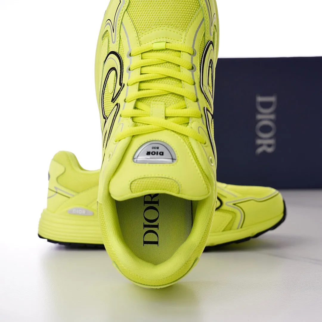 DOR B30 Yellow Mesh and Technical Fabric Sneakers -117