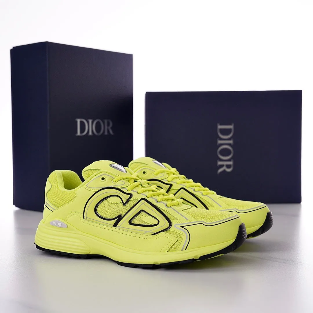 DOR B30 Yellow Mesh and Technical Fabric Sneakers -117