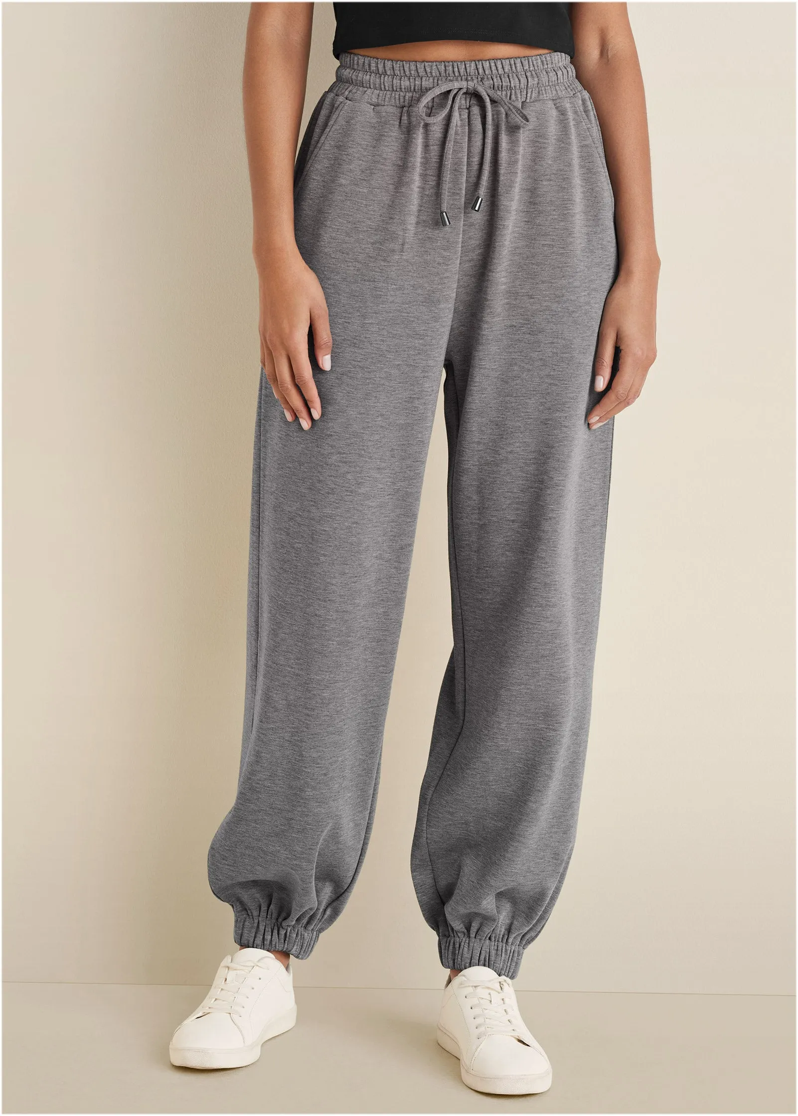 Double Knit Joggers - Medium Heather Grey