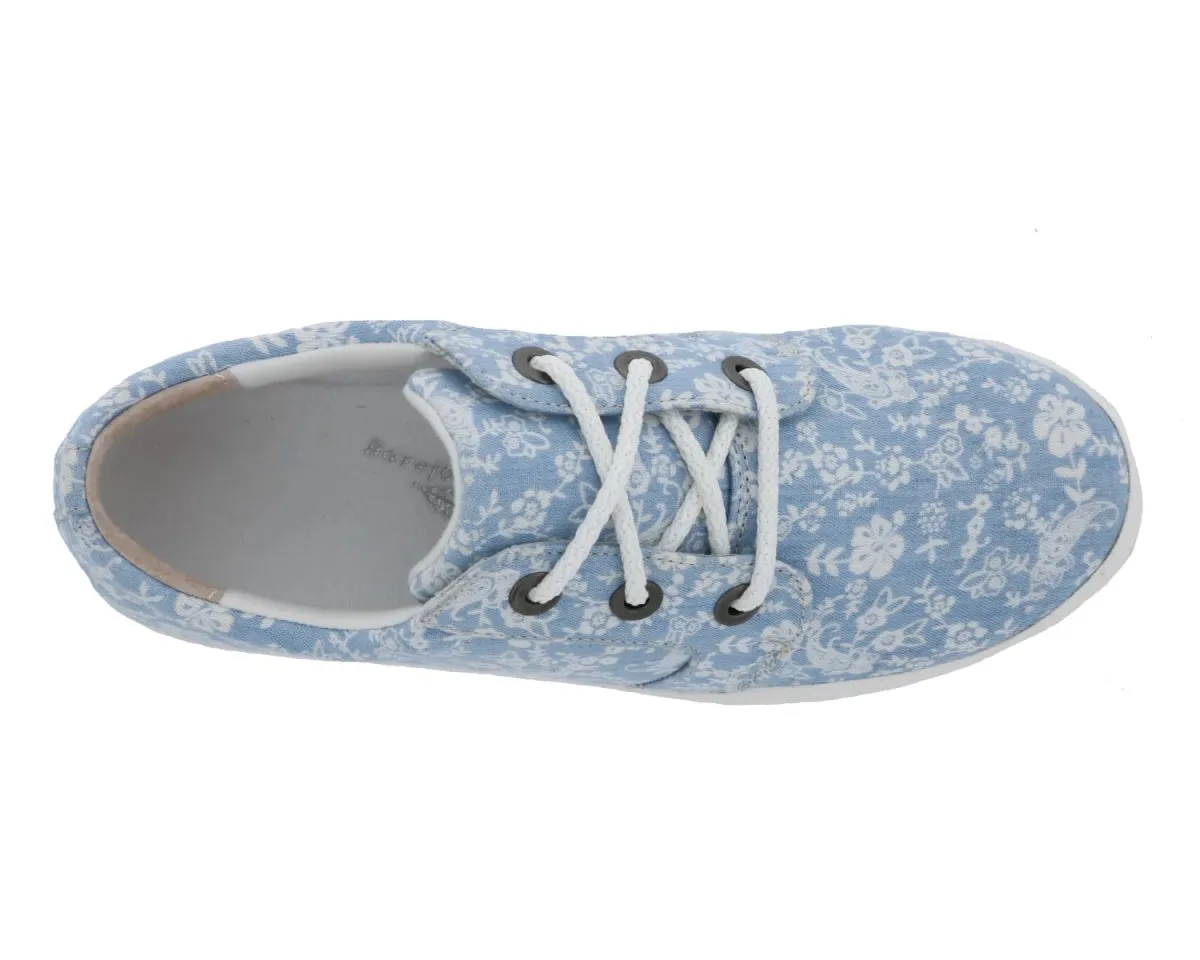 Drew Ruby Women's Orthotics Lace Up Sneakers 19172-37 In Blue Floral Canvas