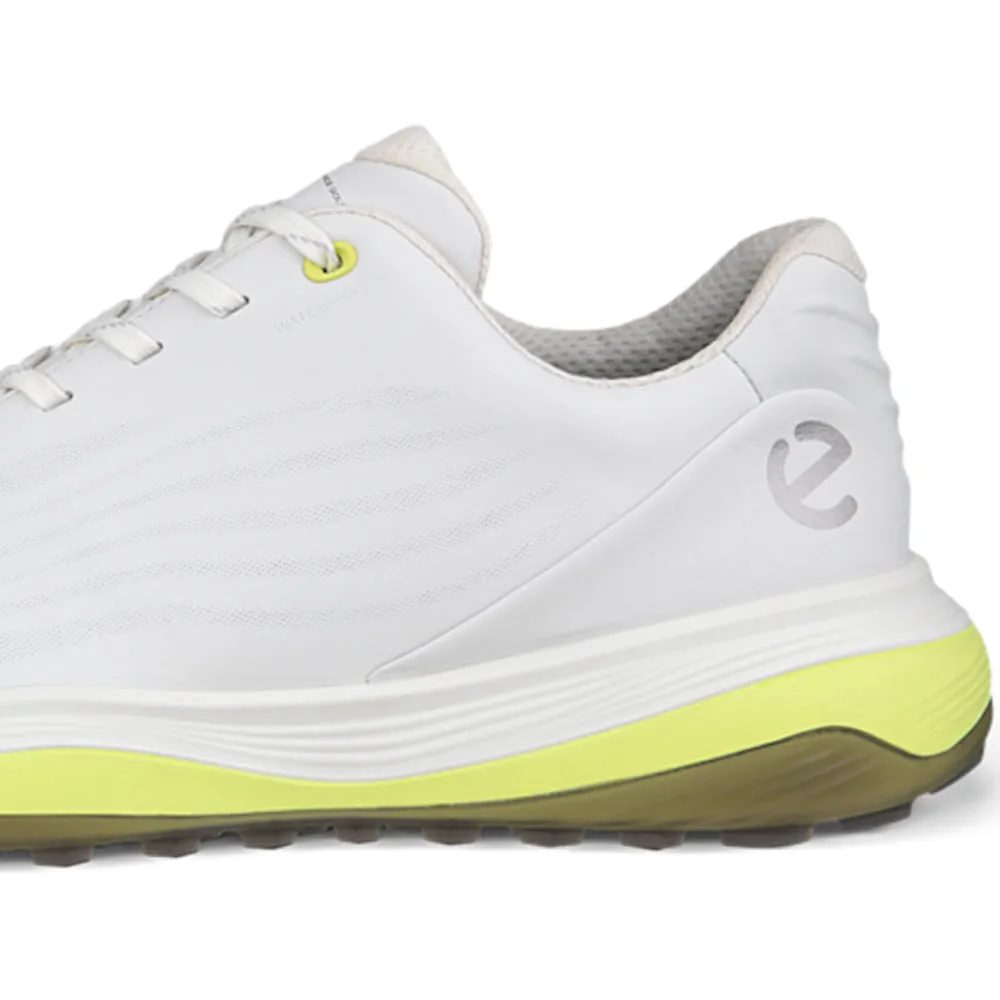 ECCO Golf Lt1 Spikeless Waterproof Shoes - White/Yellow