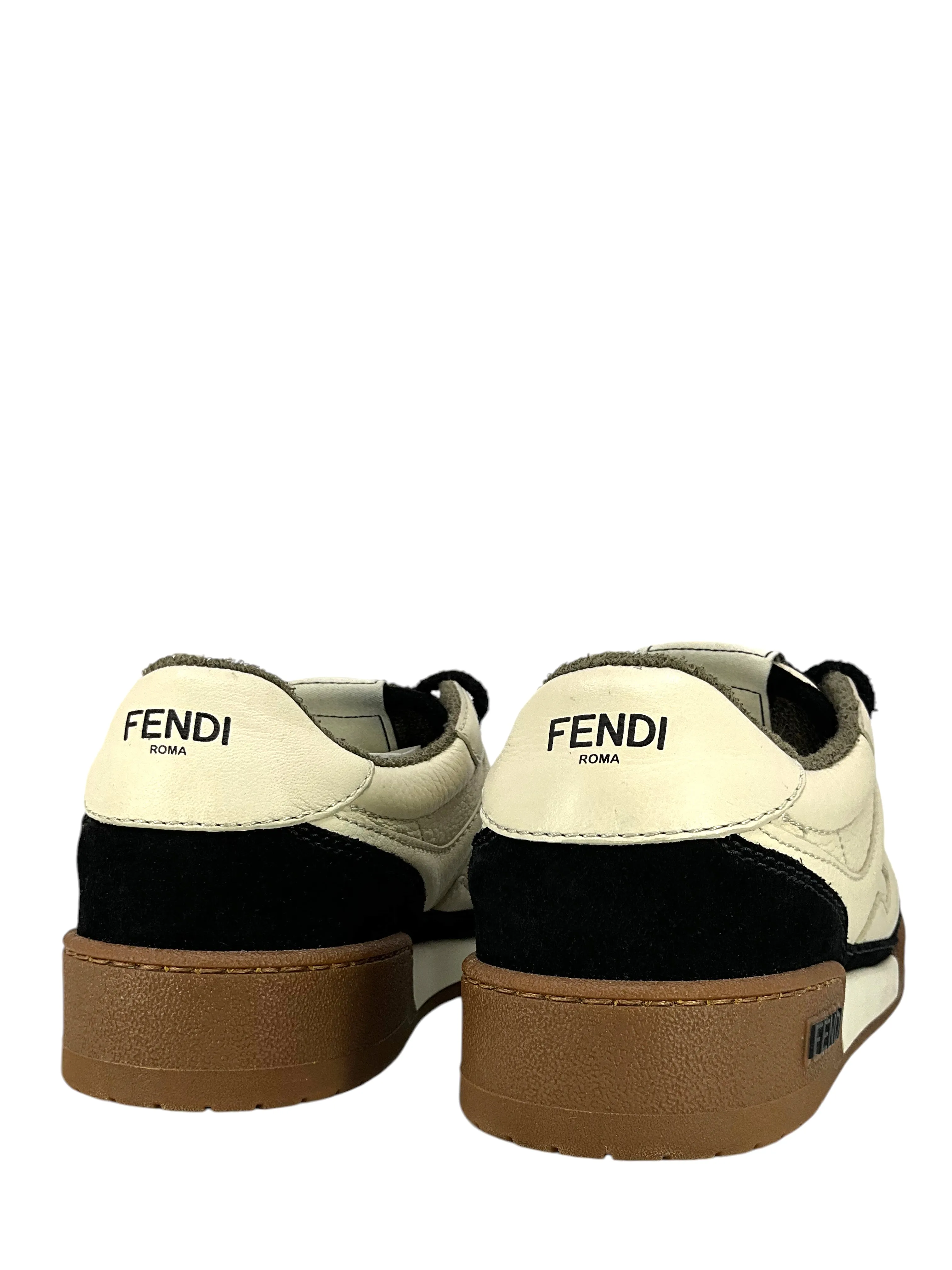 FENDI Leather and Terry Cloth Match Sneakers Size 7