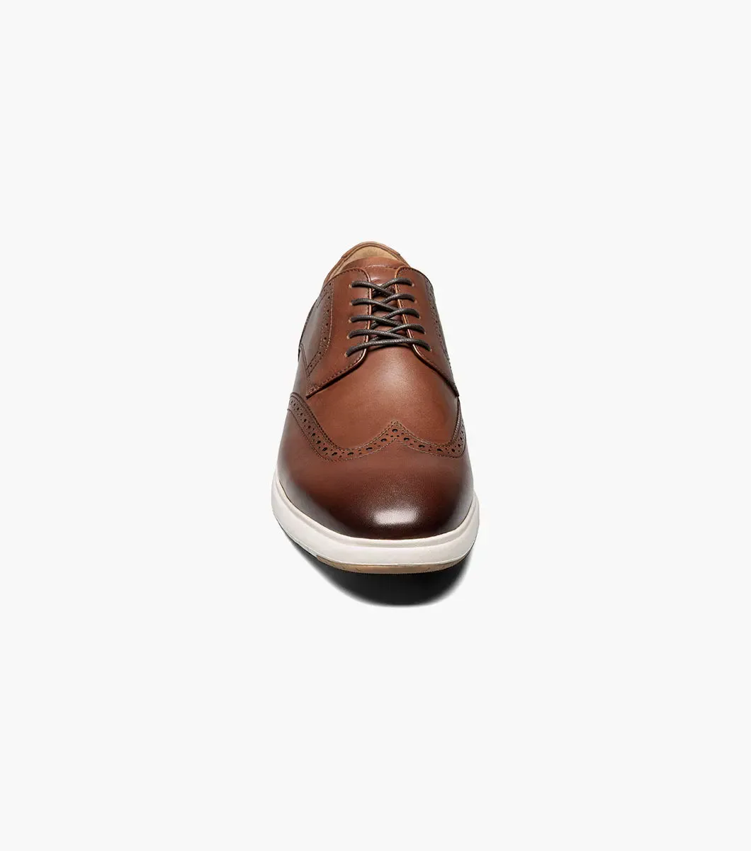 Florsheim Dash Wingtip Oxford Sneaker Shoe (Wide Width) - Cognac